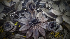 Steel flowers make up Fraser Briar sculpture