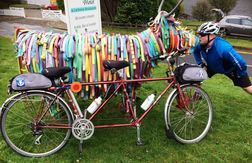 Tandem bike from Matildas Musings with Bill The Bull at The Lochearnhead Hotel