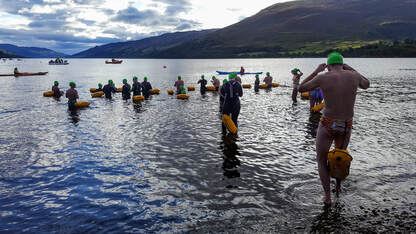 Open water swim race,  Loch Earn