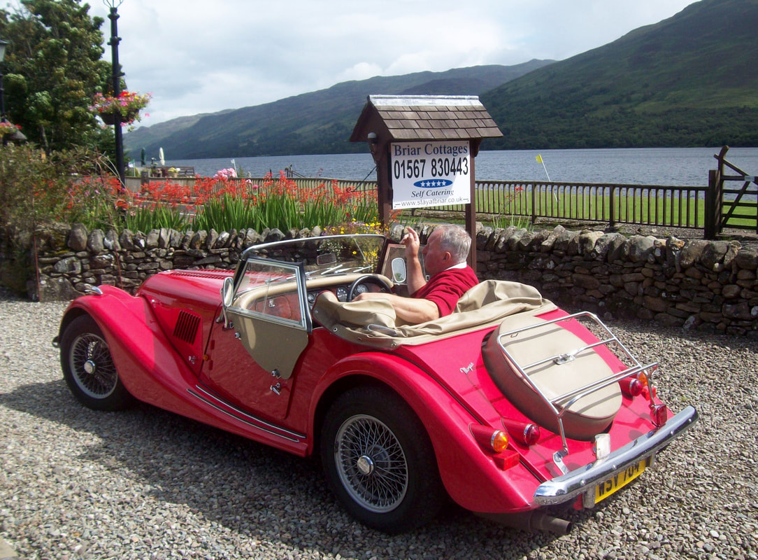 Red sports car at Briar Cottages