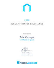 HotelsCombined 10 out of 10 award for customer service -Briar Cottages Lochearnhead