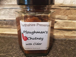 A jar of Ploughman's Chutney with Cider by Perthshire Preserves