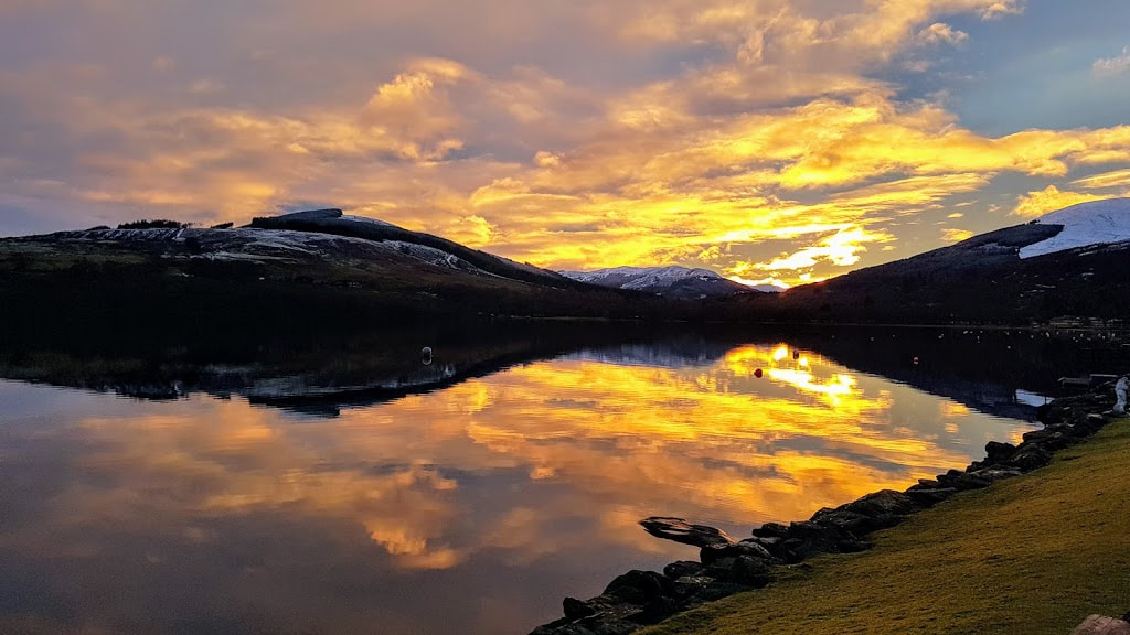 Fiery sunset Loch Earn