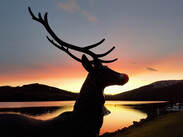 Stan silhouette in sunset Loch Earn